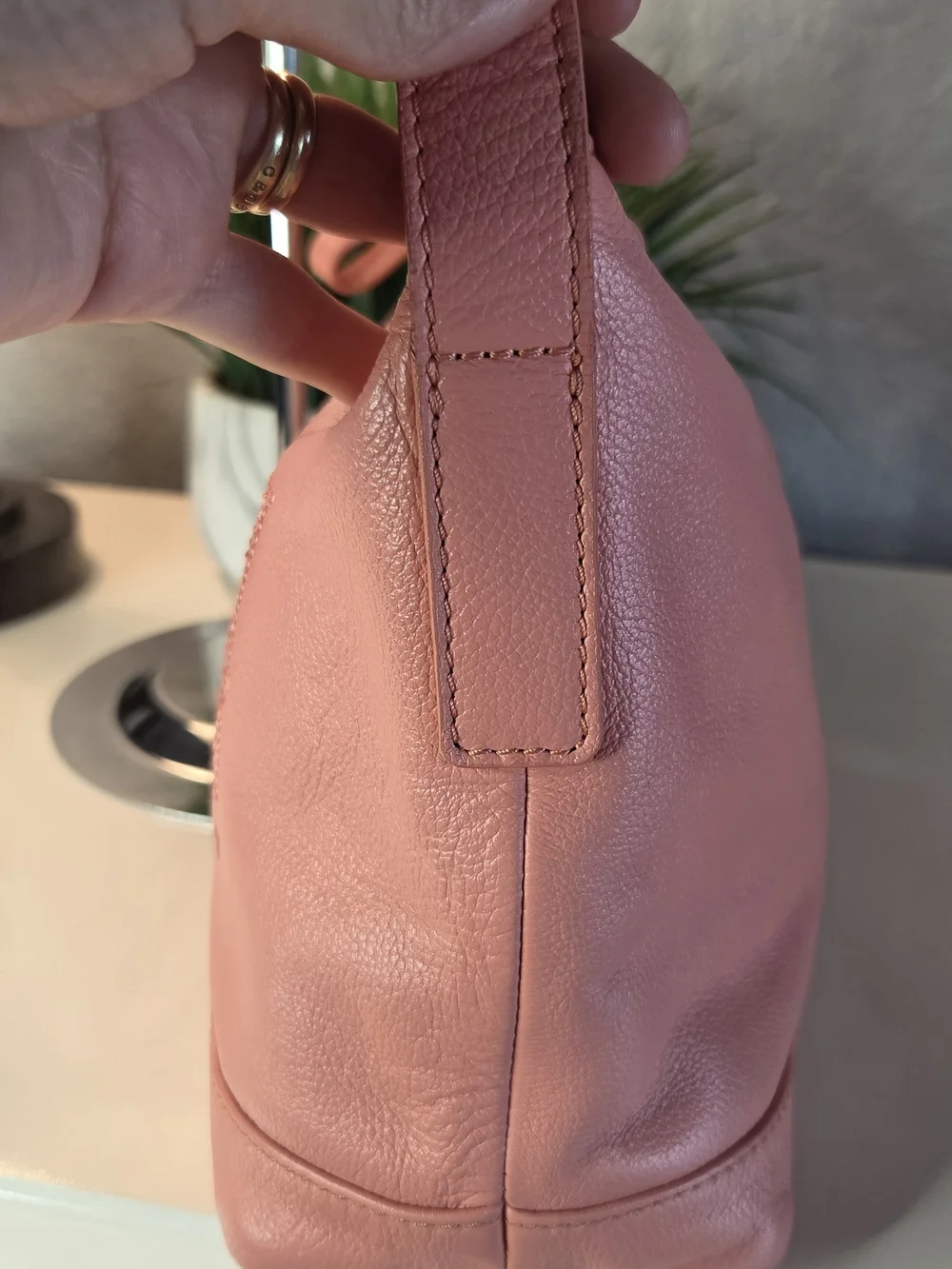 See By Chloe Embroidered Logo Pink Leather Shoulder Bag Satchel Hobo Handbag